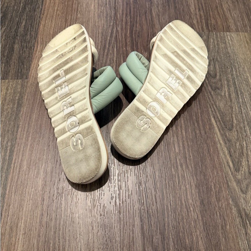 Sorel Women's Ella II Puff Slide Sandal (safari, chalk) - Picture 4 of 4
